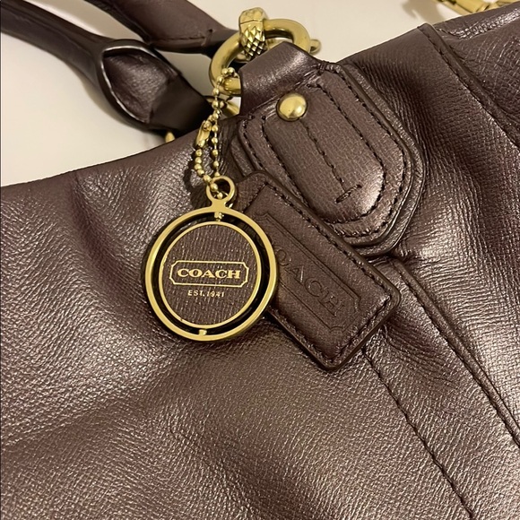 Coach Brown Leather Satchel with Gold Hardware - Picture 2 of 7
